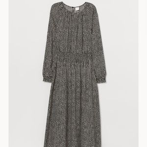 Long Airy Black & White Viscose Dress